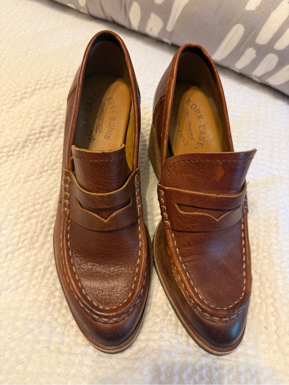Kork-Ease Women’s Brown Leather Penny Clog Mules